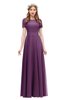 ColsBM Morgan Grape Juice Bridesmaid Dresses Zip up A-line Traditional Sash Bateau Short Sleeve
