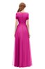 ColsBM Morgan Hot Pink Bridesmaid Dresses Zip up A-line Traditional Sash Bateau Short Sleeve