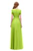 ColsBM Morgan Lime Green Bridesmaid Dresses Zip up A-line Traditional Sash Bateau Short Sleeve