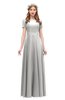 ColsBM Morgan Platinum Bridesmaid Dresses Zip up A-line Traditional Sash Bateau Short Sleeve