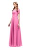 ColsBM Morgan Rose Pink Bridesmaid Dresses Zip up A-line Traditional Sash Bateau Short Sleeve