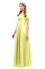 ColsBM Morgan Wax Yellow Bridesmaid Dresses Zip up A-line Traditional Sash Bateau Short Sleeve