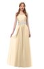 ColsBM Jess Apricot Gelato Bridesmaid Dresses Sleeveless Appliques Strapless A-line Zipper Modern