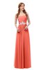 ColsBM Jess Living Coral Bridesmaid Dresses Sleeveless Appliques Strapless A-line Zipper Modern