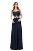 ColsBM Jess Navy Blue Bridesmaid Dresses Sleeveless Appliques Strapless A-line Zipper Modern