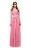 ColsBM Jess Watermelon Bridesmaid Dresses Sleeveless Appliques Strapless A-line Zipper Modern