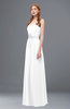 ColsBM Jess White Bridesmaid Dresses Sleeveless Appliques Strapless A-line Zipper Modern