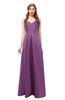 ColsBM Aubrey Argyle Purple Bridesmaid Dresses V-neck Sleeveless A-line Criss-cross Straps Sash Classic