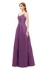 ColsBM Aubrey Argyle Purple Bridesmaid Dresses V-neck Sleeveless A-line Criss-cross Straps Sash Classic