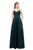 ColsBM Aubrey Blue Green Bridesmaid Dresses V-neck Sleeveless A-line Criss-cross Straps Sash Classic