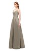 ColsBM Aubrey Cobblestone Bridesmaid Dresses V-neck Sleeveless A-line Criss-cross Straps Sash Classic