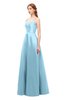 ColsBM Aubrey Cool Blue Bridesmaid Dresses V-neck Sleeveless A-line Criss-cross Straps Sash Classic