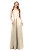 ColsBM Aubrey Cornhusk Bridesmaid Dresses V-neck Sleeveless A-line Criss-cross Straps Sash Classic