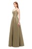 ColsBM Aubrey Cornstalk Bridesmaid Dresses V-neck Sleeveless A-line Criss-cross Straps Sash Classic