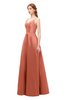 ColsBM Aubrey Crabapple Bridesmaid Dresses V-neck Sleeveless A-line Criss-cross Straps Sash Classic
