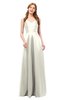 ColsBM Aubrey Cream Bridesmaid Dresses V-neck Sleeveless A-line Criss-cross Straps Sash Classic
