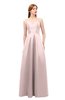 ColsBM Aubrey Crystal Pink Bridesmaid Dresses V-neck Sleeveless A-line Criss-cross Straps Sash Classic