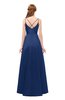 ColsBM Aubrey Dark Blue Bridesmaid Dresses V-neck Sleeveless A-line Criss-cross Straps Sash Classic