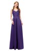 ColsBM Aubrey Dark Purple Bridesmaid Dresses V-neck Sleeveless A-line Criss-cross Straps Sash Classic