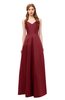 ColsBM Aubrey Dark Red Bridesmaid Dresses V-neck Sleeveless A-line Criss-cross Straps Sash Classic
