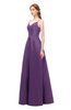 ColsBM Aubrey Eggplant Bridesmaid Dresses V-neck Sleeveless A-line Criss-cross Straps Sash Classic