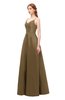 ColsBM Aubrey Ermine Bridesmaid Dresses V-neck Sleeveless A-line Criss-cross Straps Sash Classic