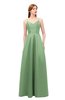 ColsBM Aubrey Fair Green Bridesmaid Dresses V-neck Sleeveless A-line Criss-cross Straps Sash Classic
