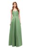 ColsBM Aubrey Fair Green Bridesmaid Dresses V-neck Sleeveless A-line Criss-cross Straps Sash Classic