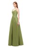 ColsBM Aubrey Fern Bridesmaid Dresses V-neck Sleeveless A-line Criss-cross Straps Sash Classic