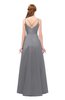 ColsBM Aubrey Frost Grey Bridesmaid Dresses V-neck Sleeveless A-line Criss-cross Straps Sash Classic