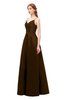 ColsBM Aubrey Fudge Brown Bridesmaid Dresses V-neck Sleeveless A-line Criss-cross Straps Sash Classic