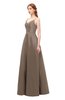 ColsBM Aubrey Ginger Snap Bridesmaid Dresses V-neck Sleeveless A-line Criss-cross Straps Sash Classic
