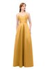 ColsBM Aubrey Golden Nugget Bridesmaid Dresses V-neck Sleeveless A-line Criss-cross Straps Sash Classic