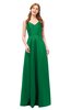 ColsBM Aubrey Green Bridesmaid Dresses V-neck Sleeveless A-line Criss-cross Straps Sash Classic
