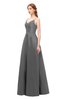 ColsBM Aubrey Grey Bridesmaid Dresses V-neck Sleeveless A-line Criss-cross Straps Sash Classic