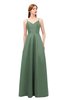 ColsBM Aubrey Hedge Green Bridesmaid Dresses V-neck Sleeveless A-line Criss-cross Straps Sash Classic