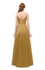 ColsBM Aubrey Honey Mustard Bridesmaid Dresses V-neck Sleeveless A-line Criss-cross Straps Sash Classic
