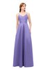 ColsBM Aubrey Lapis Purple Bridesmaid Dresses V-neck Sleeveless A-line Criss-cross Straps Sash Classic