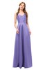 ColsBM Aubrey Lapis Purple Bridesmaid Dresses V-neck Sleeveless A-line Criss-cross Straps Sash Classic