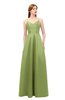 ColsBM Aubrey Leaf Green Bridesmaid Dresses V-neck Sleeveless A-line Criss-cross Straps Sash Classic
