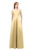 ColsBM Aubrey Light Yellow Bridesmaid Dresses V-neck Sleeveless A-line Criss-cross Straps Sash Classic