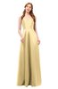 ColsBM Aubrey Light Yellow Bridesmaid Dresses V-neck Sleeveless A-line Criss-cross Straps Sash Classic