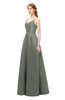 ColsBM Aubrey London Fog Bridesmaid Dresses V-neck Sleeveless A-line Criss-cross Straps Sash Classic