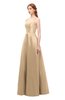 ColsBM Aubrey Mellow Buff Bridesmaid Dresses V-neck Sleeveless A-line Criss-cross Straps Sash Classic