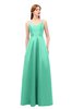 ColsBM Aubrey Mint Green Bridesmaid Dresses V-neck Sleeveless A-line Criss-cross Straps Sash Classic