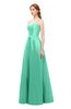 ColsBM Aubrey Mint Green Bridesmaid Dresses V-neck Sleeveless A-line Criss-cross Straps Sash Classic