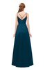 ColsBM Aubrey Moroccan Blue Bridesmaid Dresses V-neck Sleeveless A-line Criss-cross Straps Sash Classic
