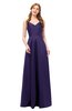 ColsBM Aubrey Mulberry Purple Bridesmaid Dresses V-neck Sleeveless A-line Criss-cross Straps Sash Classic