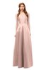 ColsBM Aubrey Pastel Pink Bridesmaid Dresses V-neck Sleeveless A-line Criss-cross Straps Sash Classic