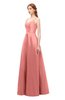 ColsBM Aubrey Peach Blossom Bridesmaid Dresses V-neck Sleeveless A-line Criss-cross Straps Sash Classic